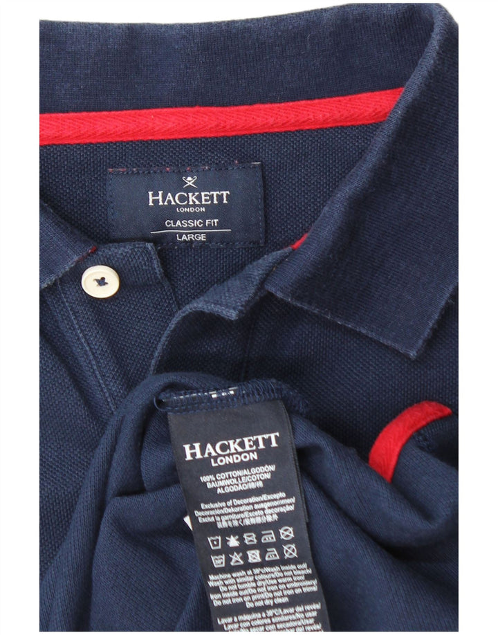 HACKETT Polo graphique coupe classique pour homme en coton bleu marine grand