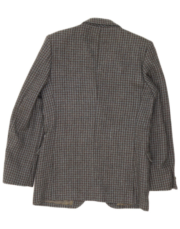 Vintage Homme 2 Bouton Blazer Veste IT 46 Petit Pied De Poule Gris
