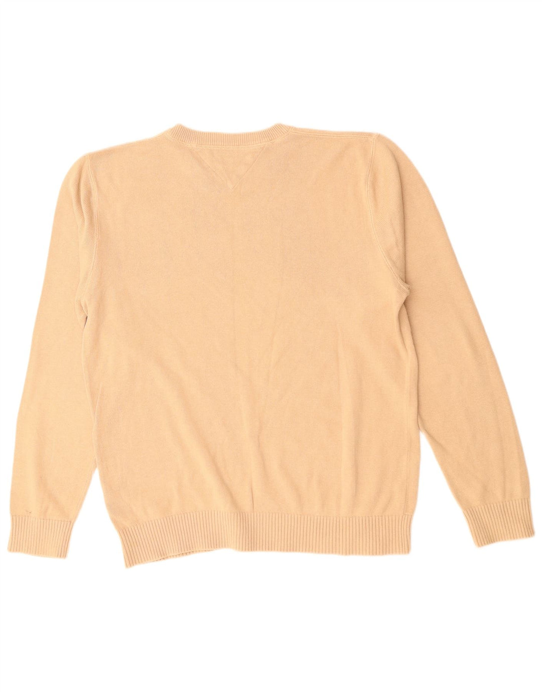 TOMMY HILFIGER Pull à col rond pour homme Large en coton beige