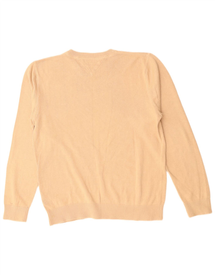 TOMMY HILFIGER Pull à col rond pour homme Large en coton beige