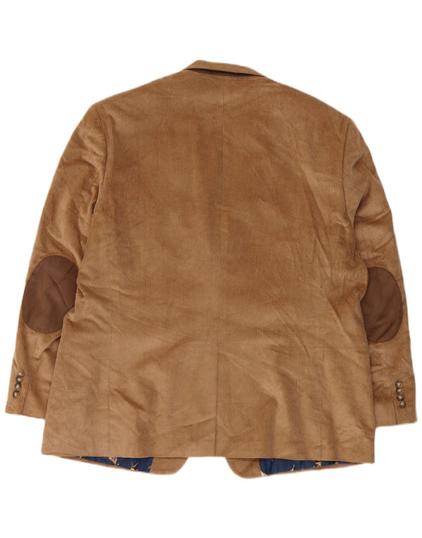 CHAPS Veste blazer en velours côtelé à 2 boutons pour homme UK 48 4XL Marron Coton