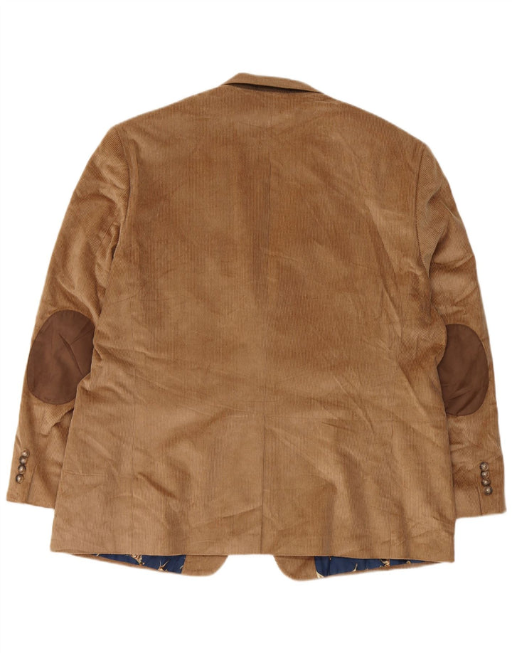 CHAPS Veste blazer en velours côtelé à 2 boutons pour homme UK 48 4XL Marron Coton