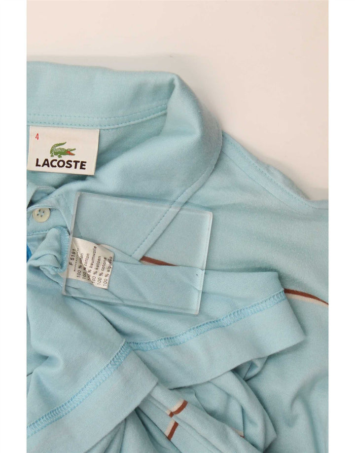 Lacoste Polo Homme Taille 4 Coton Rayé Bleu Moyen