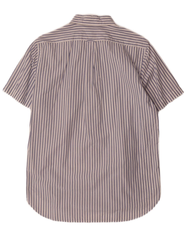 Marina Yachting Mens Short Sleeve Shirt Size 41 Large White Pinstripe