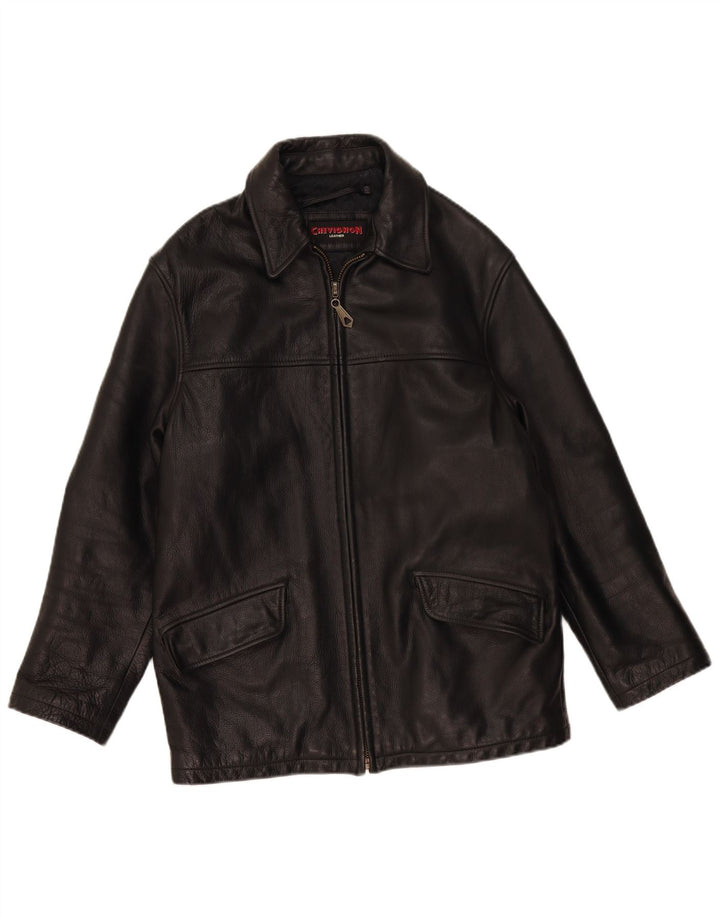 Chevignon Veste en cuir pour homme UK 36 Petit cuir noir