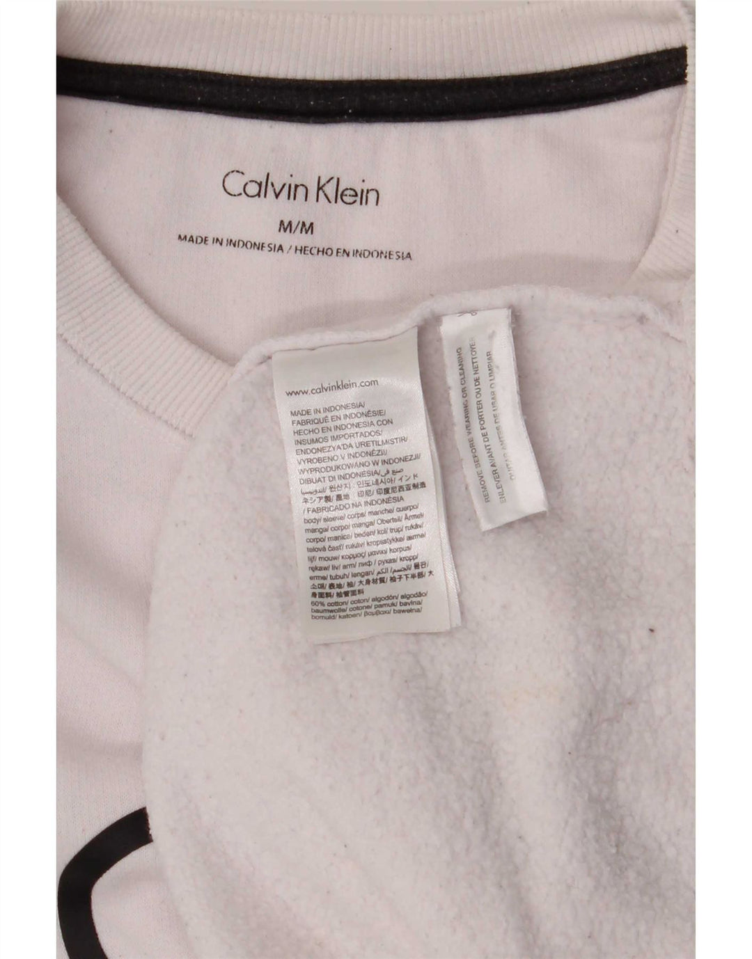 Calvin Klein Sweat-shirt graphique pour homme en coton blanc moyen