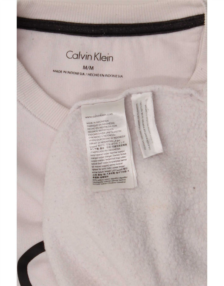 Calvin Klein Sweat-shirt graphique pour homme en coton blanc moyen