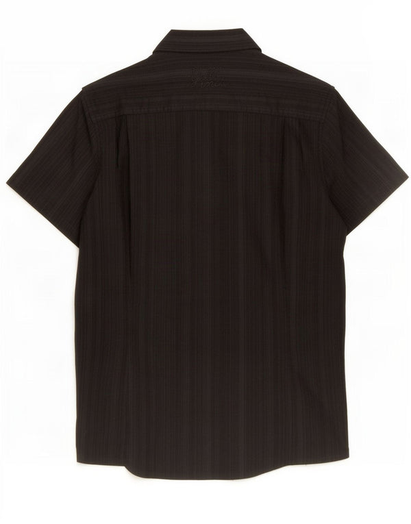 Crier! Chemise À Manches Courtes Homme Coton Rayé Noir Moyen