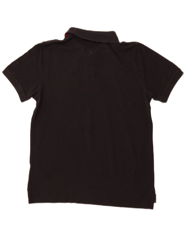 TOMMY HILFIGER Womens Slim Fit Polo Shirt Large Black Cotton