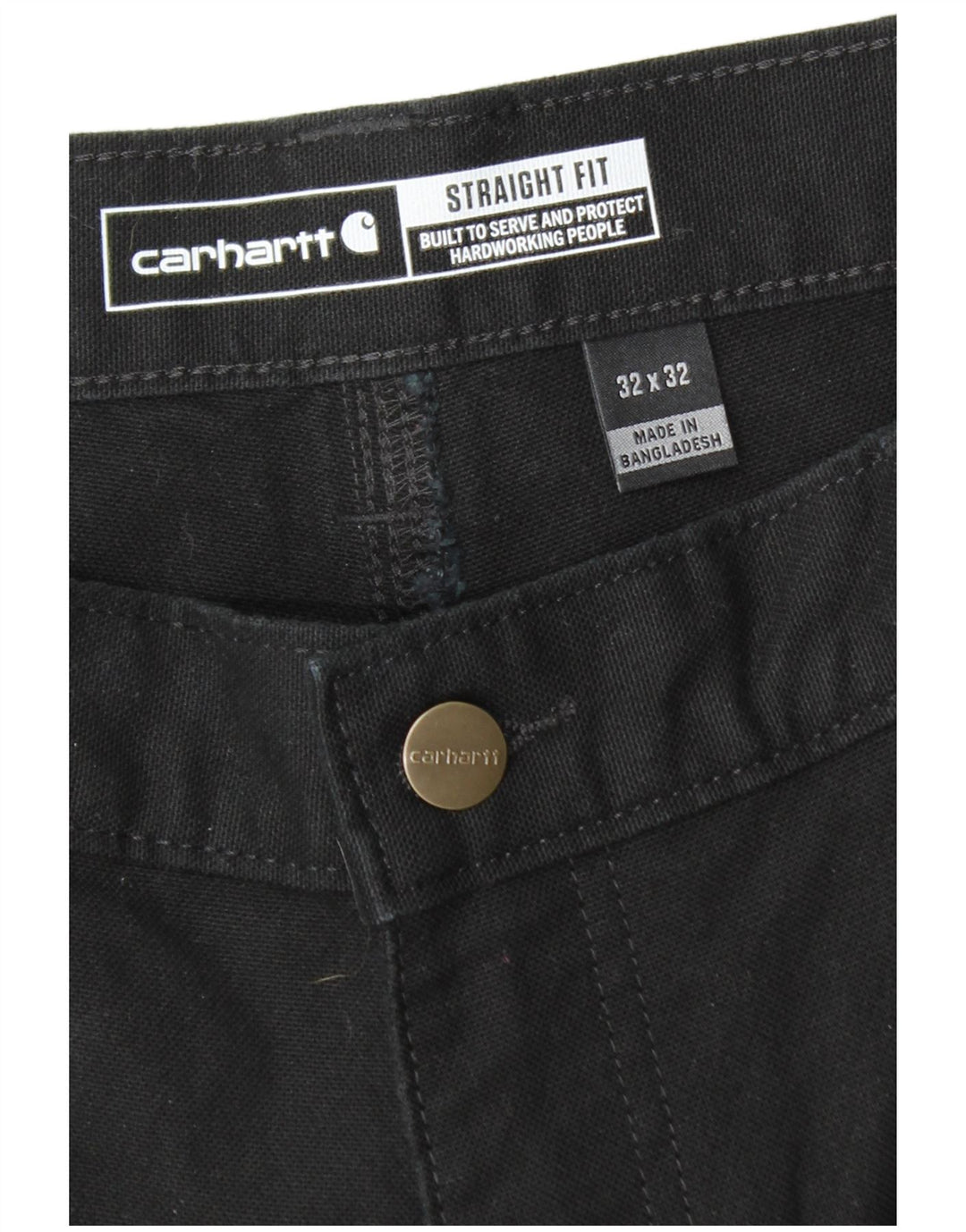 CARHARTT Pantalon Cargo Droit Homme W32 L32 Noir Coton