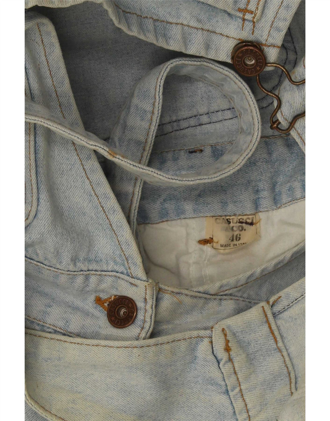 Casucci Salopette short en jean pour femme IT 46 Large W32 Bleu