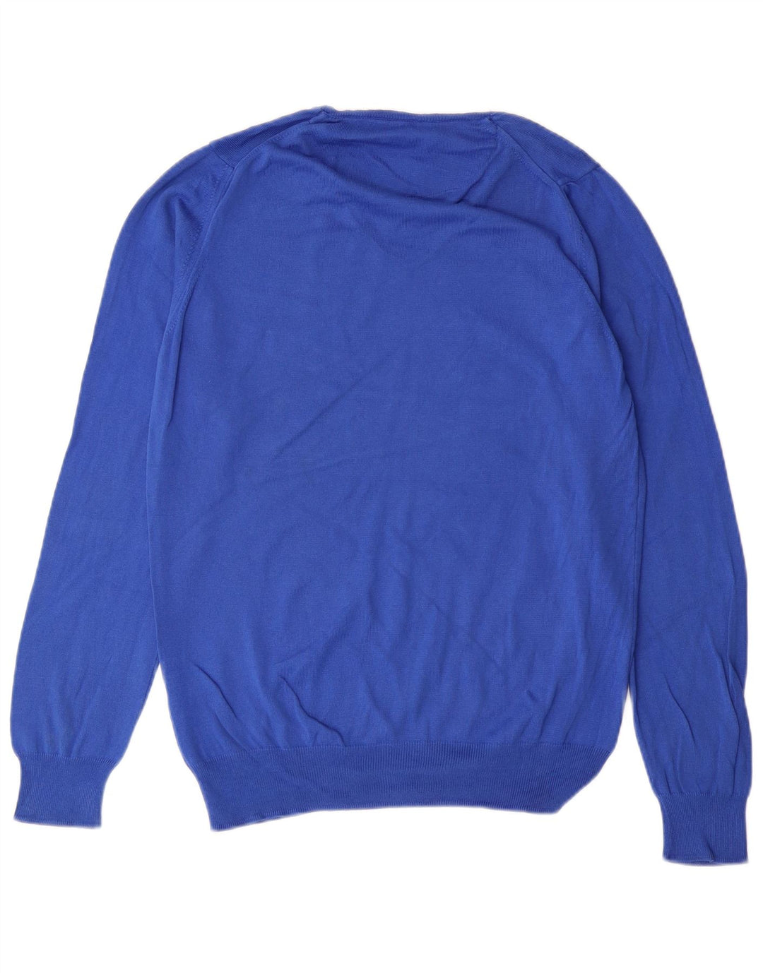 Zara Pull Col V Homme Bleu Moyen Coton