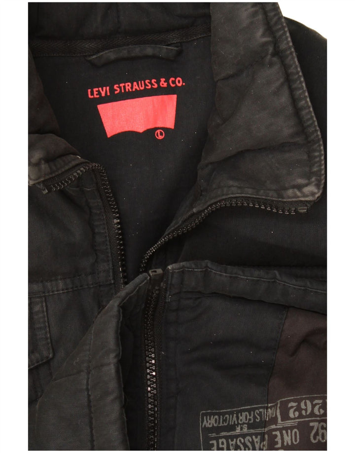 Levi's Veste Crop Utility Femme UK 16 Large Noir