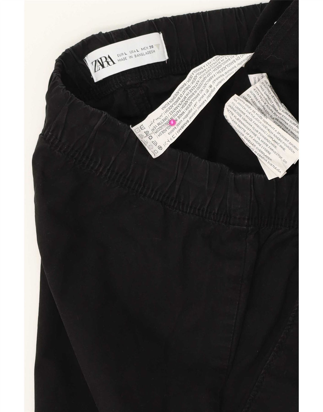 Zara Short décontracté pour homme Large W34 en coton noir