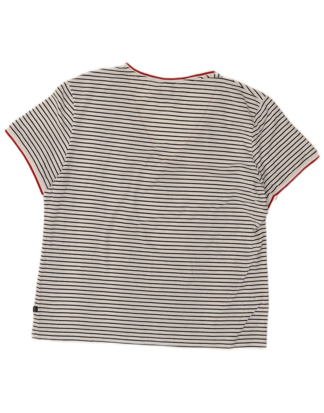 PAUL & SHARK T-Shirt Femme Top UK 18 XL Blanc Rayé Coton