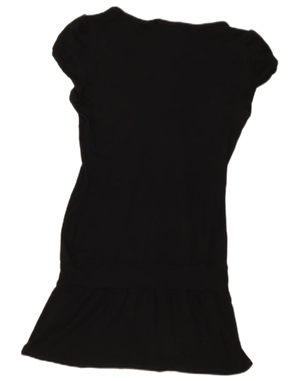 Liu Jo Robe t-shirt graphique pour femme UK 10 Small Noir Viscose