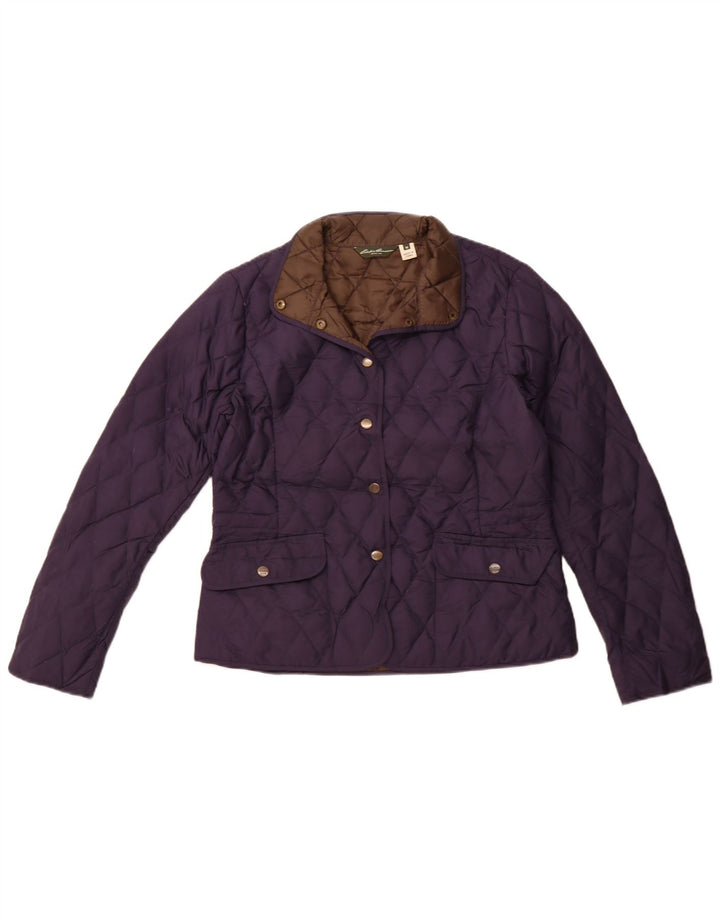 EDDIE BAUER Veste matelassée matelassée pour femme UK 14 Bleu marine moyen Polyester