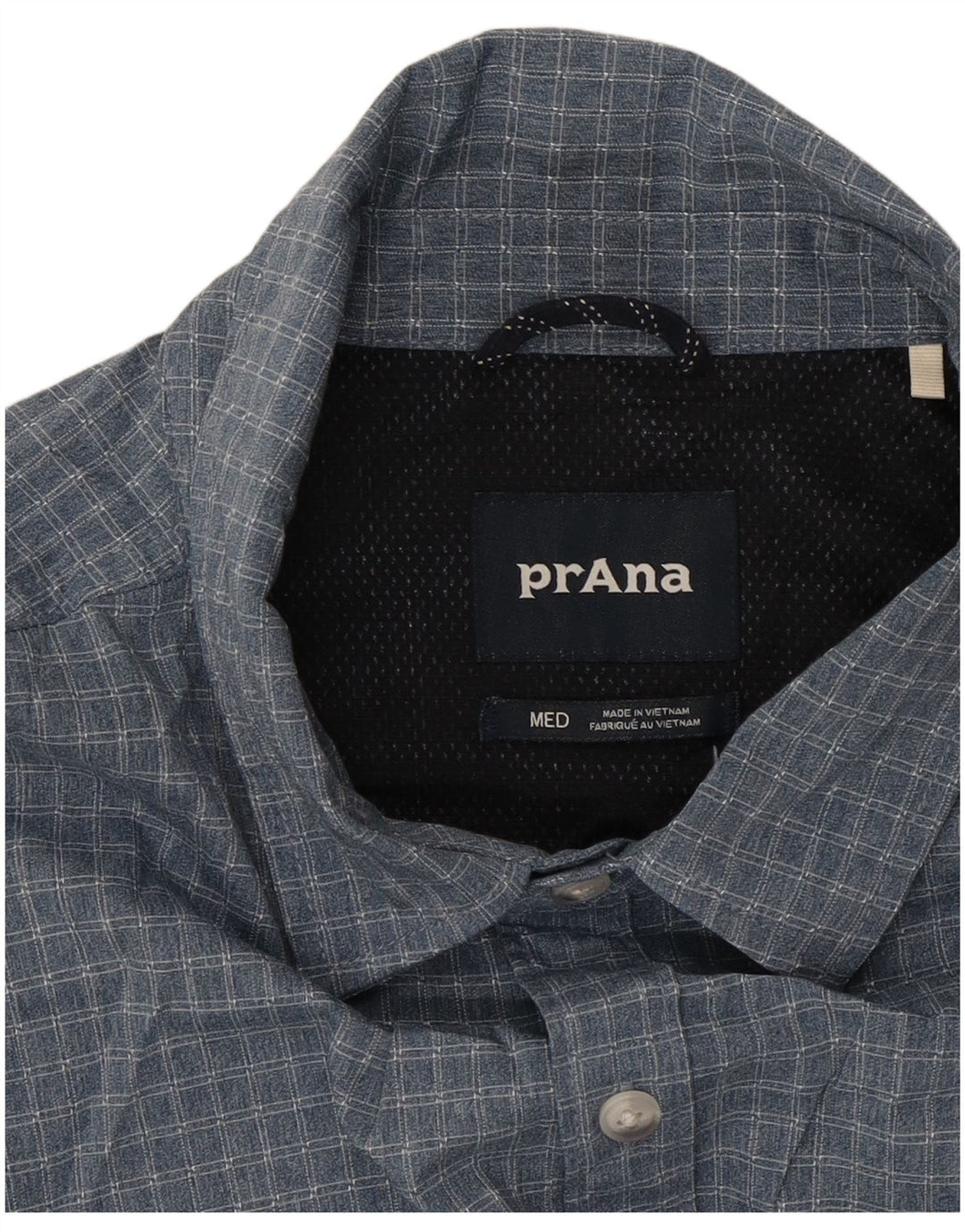 PRANA Chemise à manches courtes pour homme à carreaux bleu moyen
