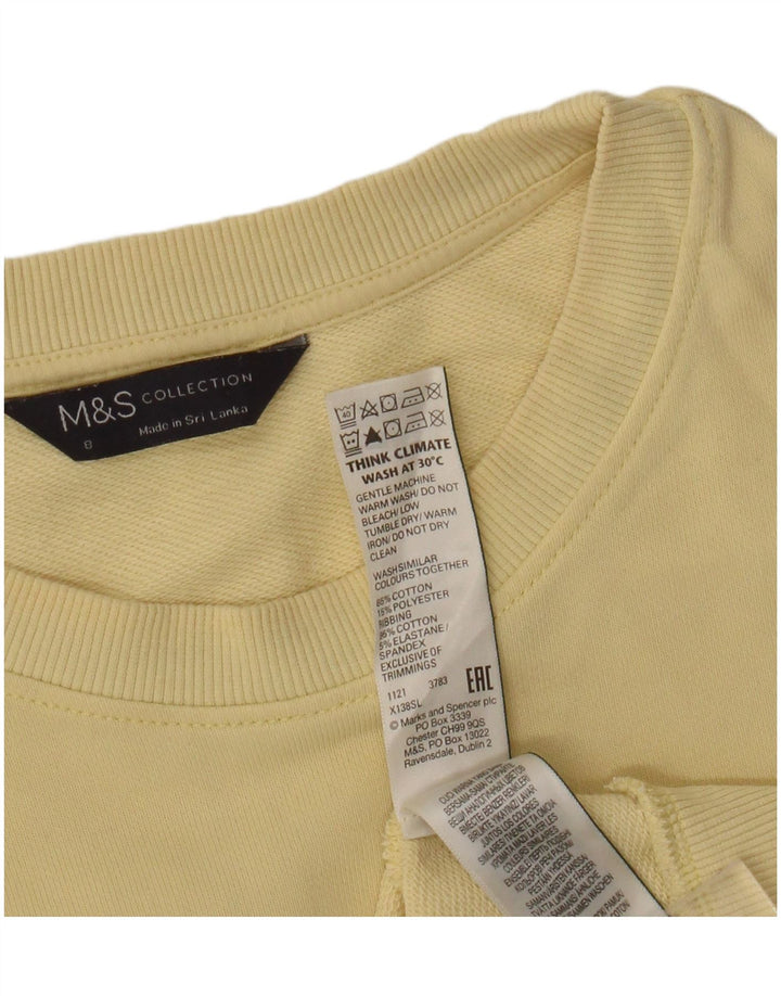 Marks & Spencer Sweat-shirt pour femme UK 8 Small Jaune Coton