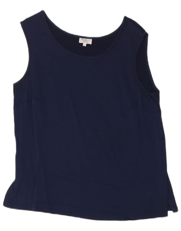 Luisa Spagnoli Débardeur Femme UK 14 Large Bleu Marine Acétate