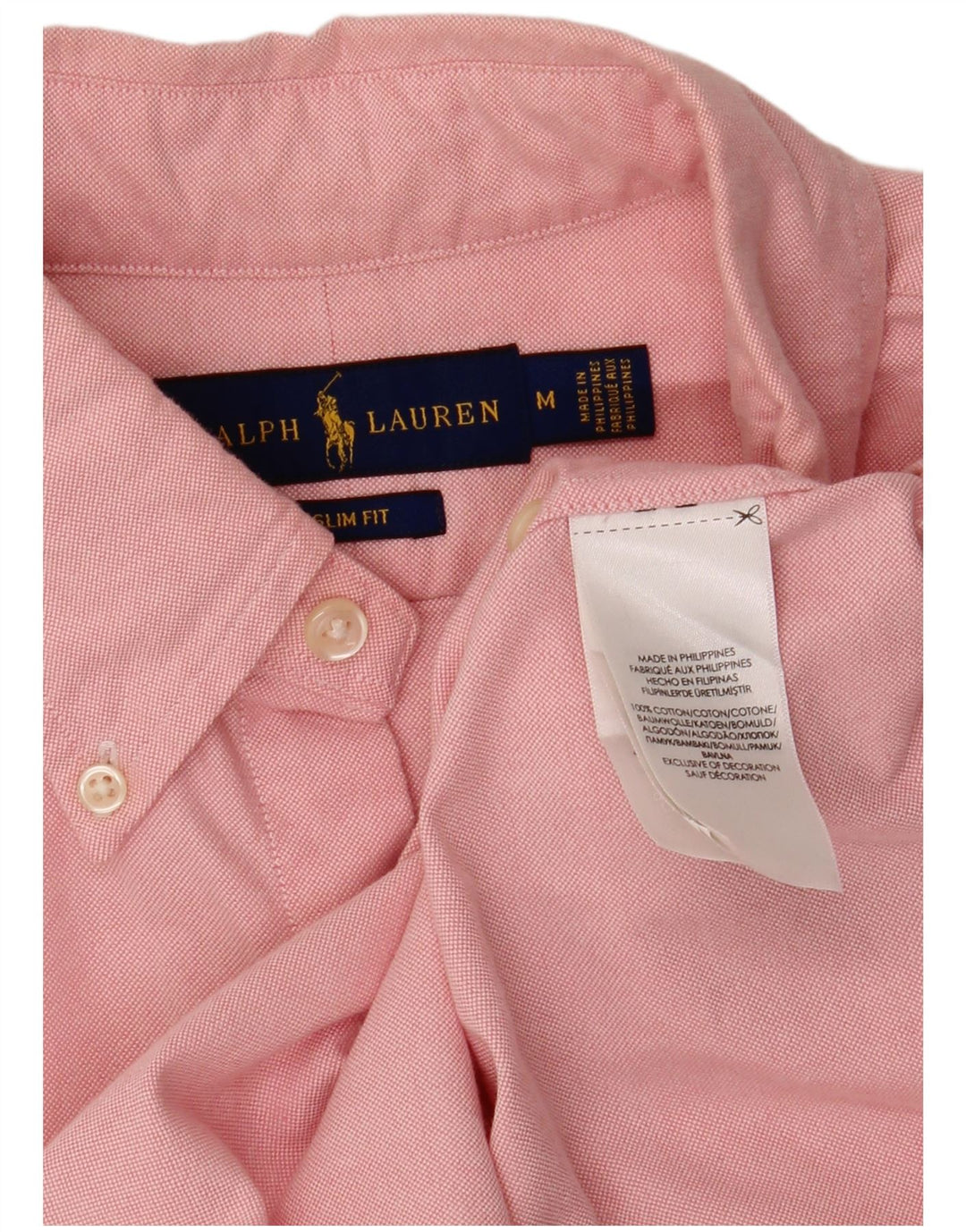 RALPH LAUREN Chemise Slim Fit Homme Rose Moyen Coton
