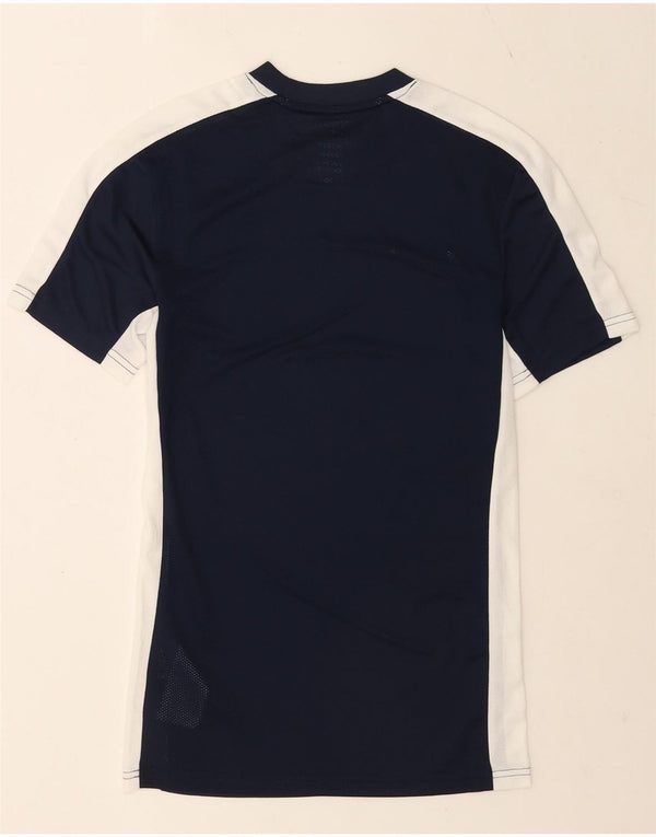 Nike Hommes Dri Fit Slim T-Shirt Top XS Bleu Marine Colorblock Polyester