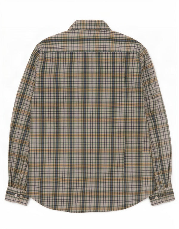 Crew Clothing Chemise ajustée pour homme en coton à carreaux verts