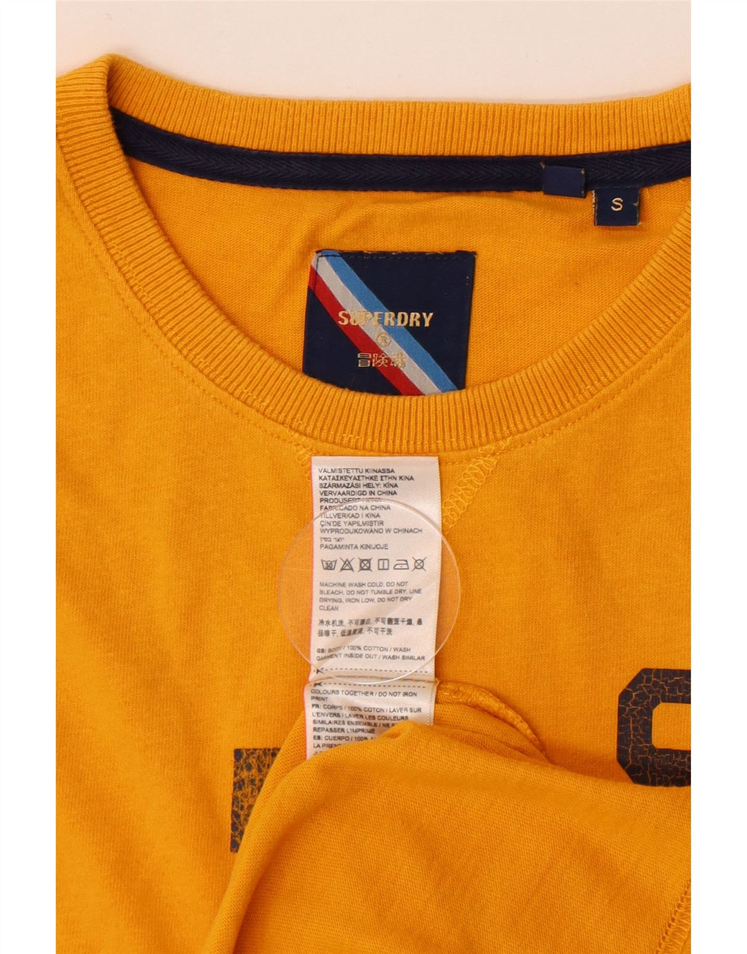 Superdry T-Shirt Graphique Haut Petit Jaune Coton Homme