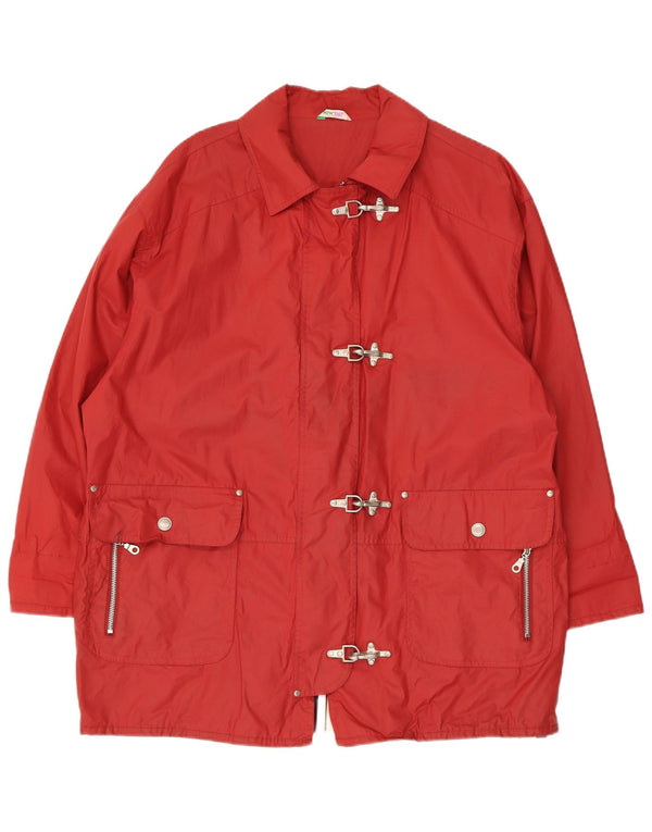 C&A Femmes Nouveau Fast Surdimensionné Duffle Coat UK 16 Grand Rouge Coton