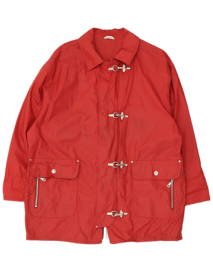 C&A Femmes Nouveau Fast Surdimensionné Duffle Coat UK 16 Grand Rouge Coton