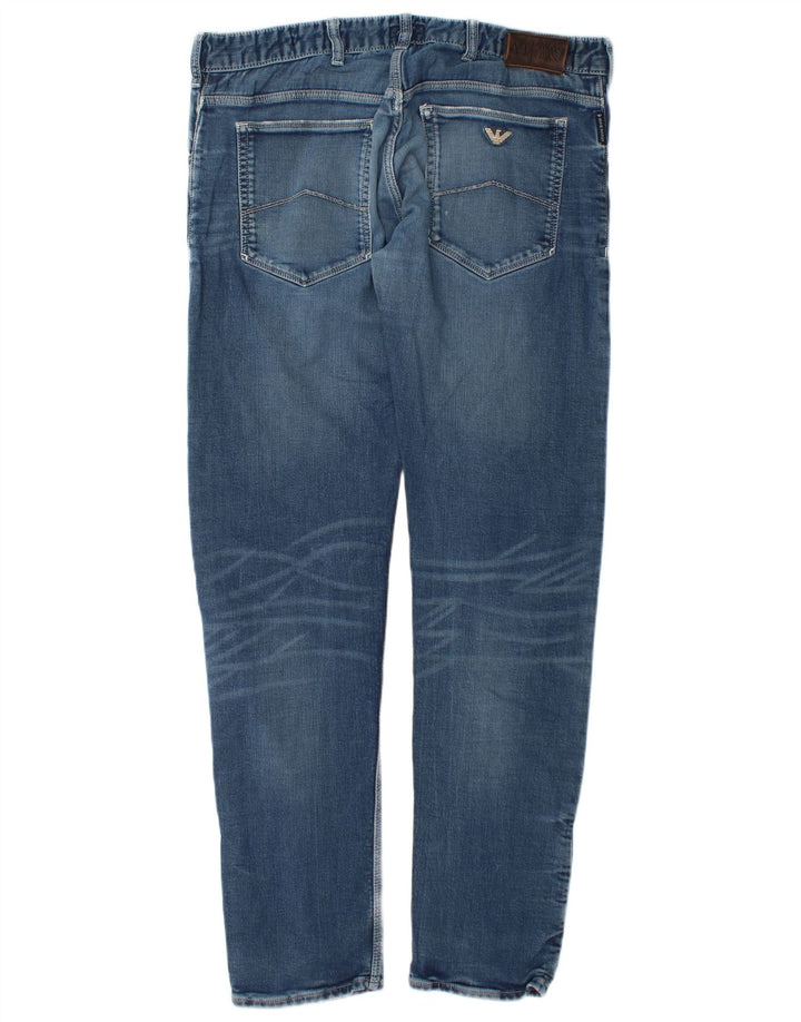 Armani Jeans Slim en détresse pour hommes W34 L34 coton bleu