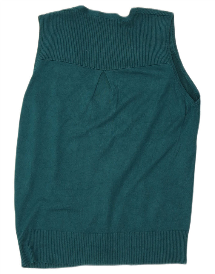 Marks & Spencer Pull cardigan sans manches pour femme UK 12 Vert moyen
