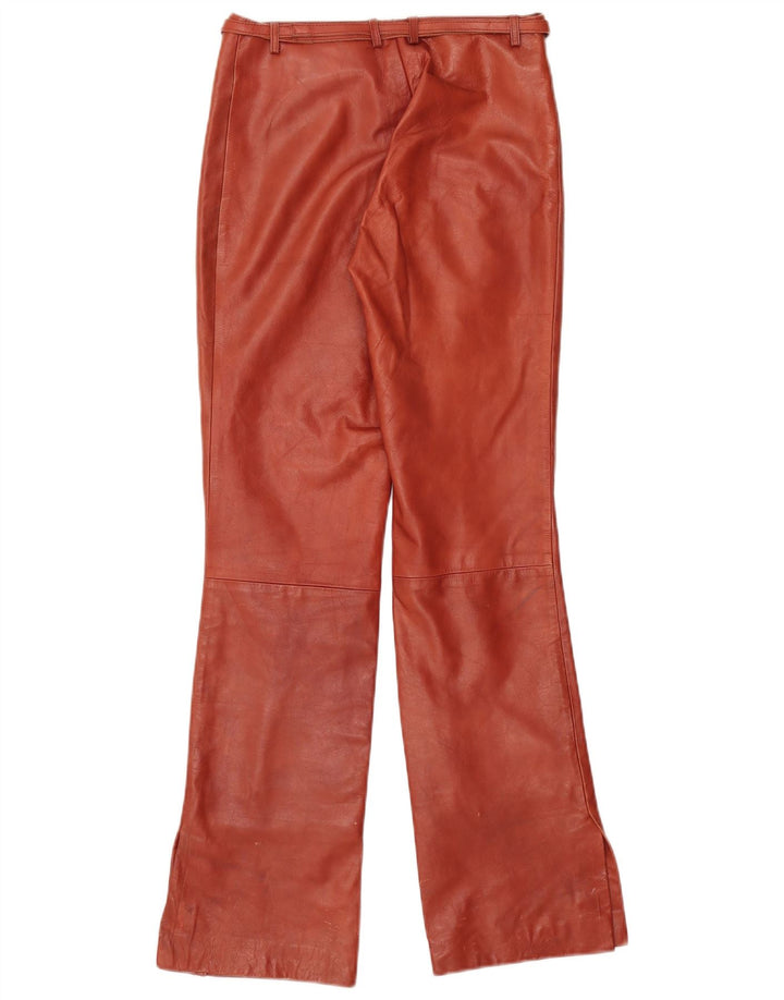Pantalon en cuir Bootcut femme vintage Petit W27 L31 Marron