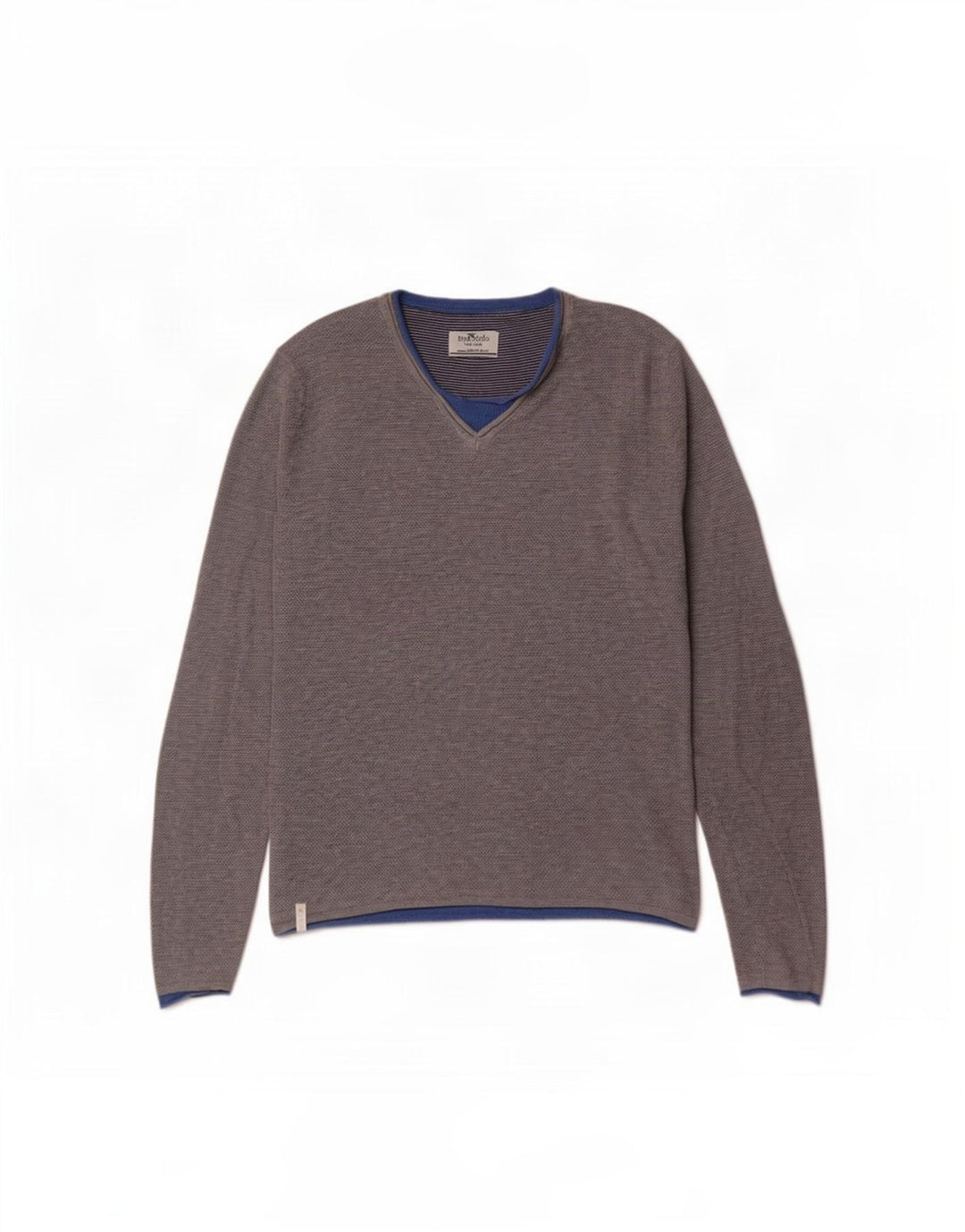 Fred Mello Pull Col V Homme Gris Moyen