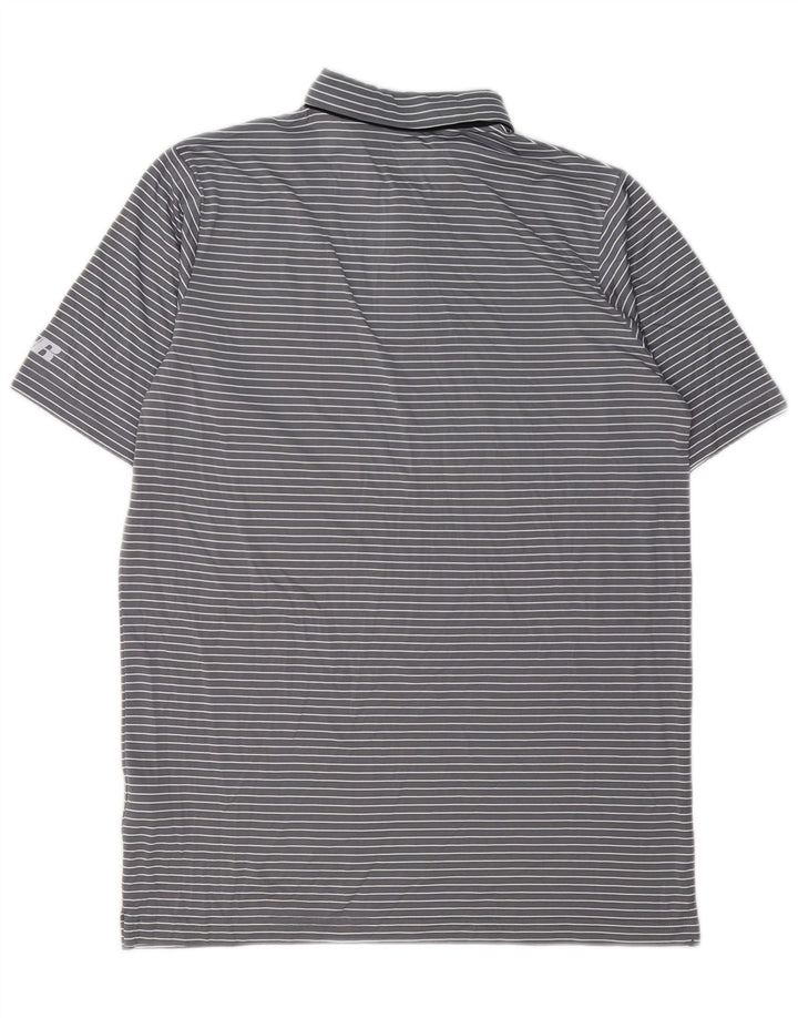 RUSSELL ATHLETIC Polo Homme UK 38/40 Gris Moyen Rayé Polyester