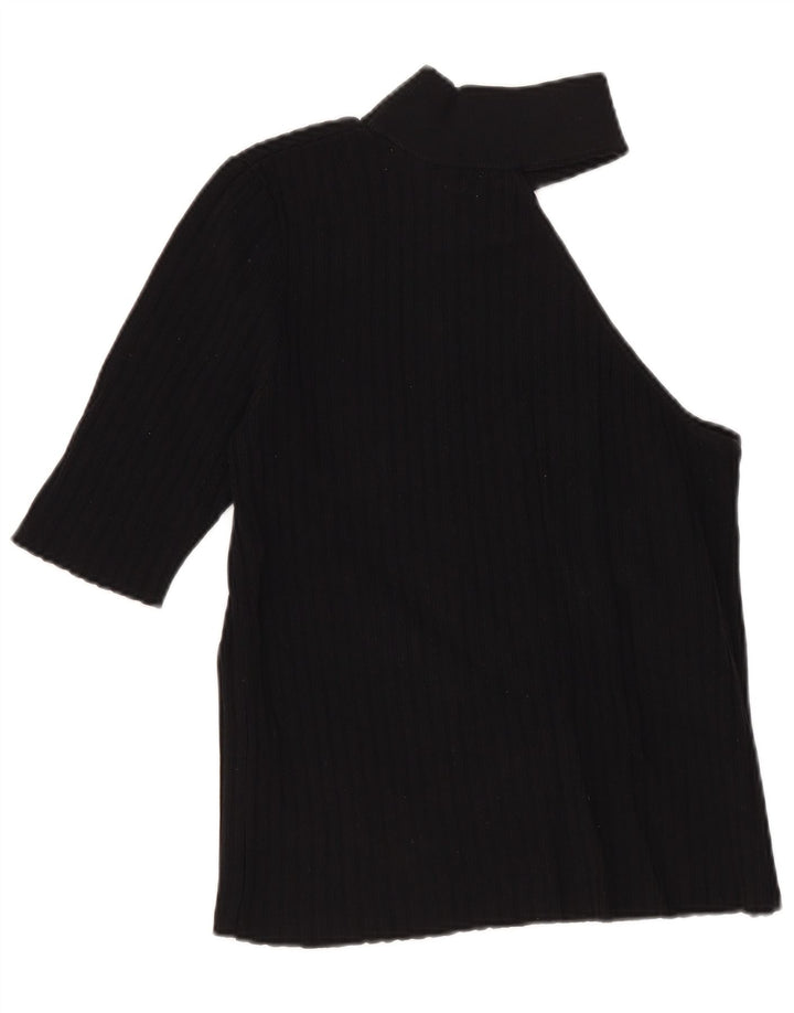 Zara Haut court à une épaule pour femme UK 12 Nylon noir moyen