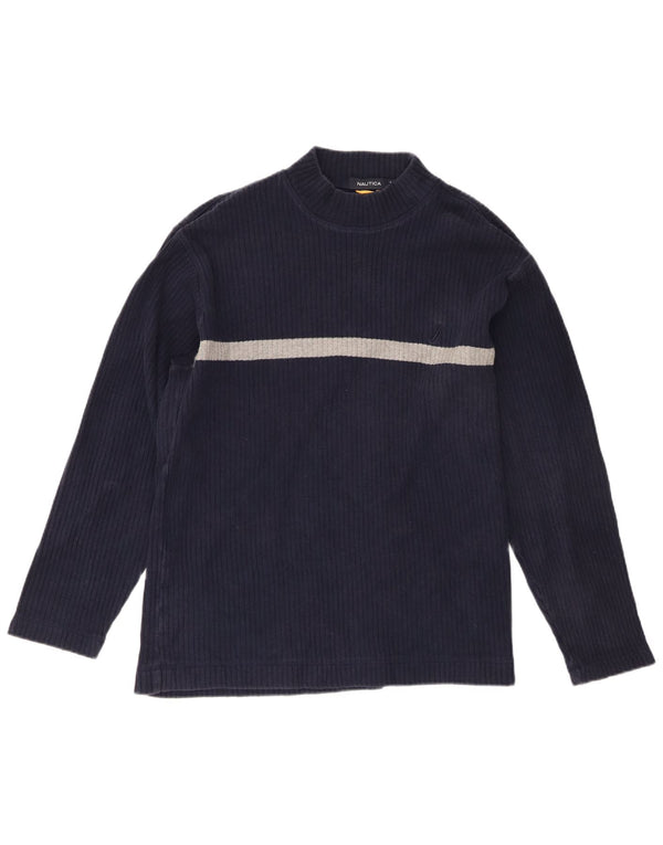 Nautica Haut à manches longues pour homme en coton color block bleu marine moyen