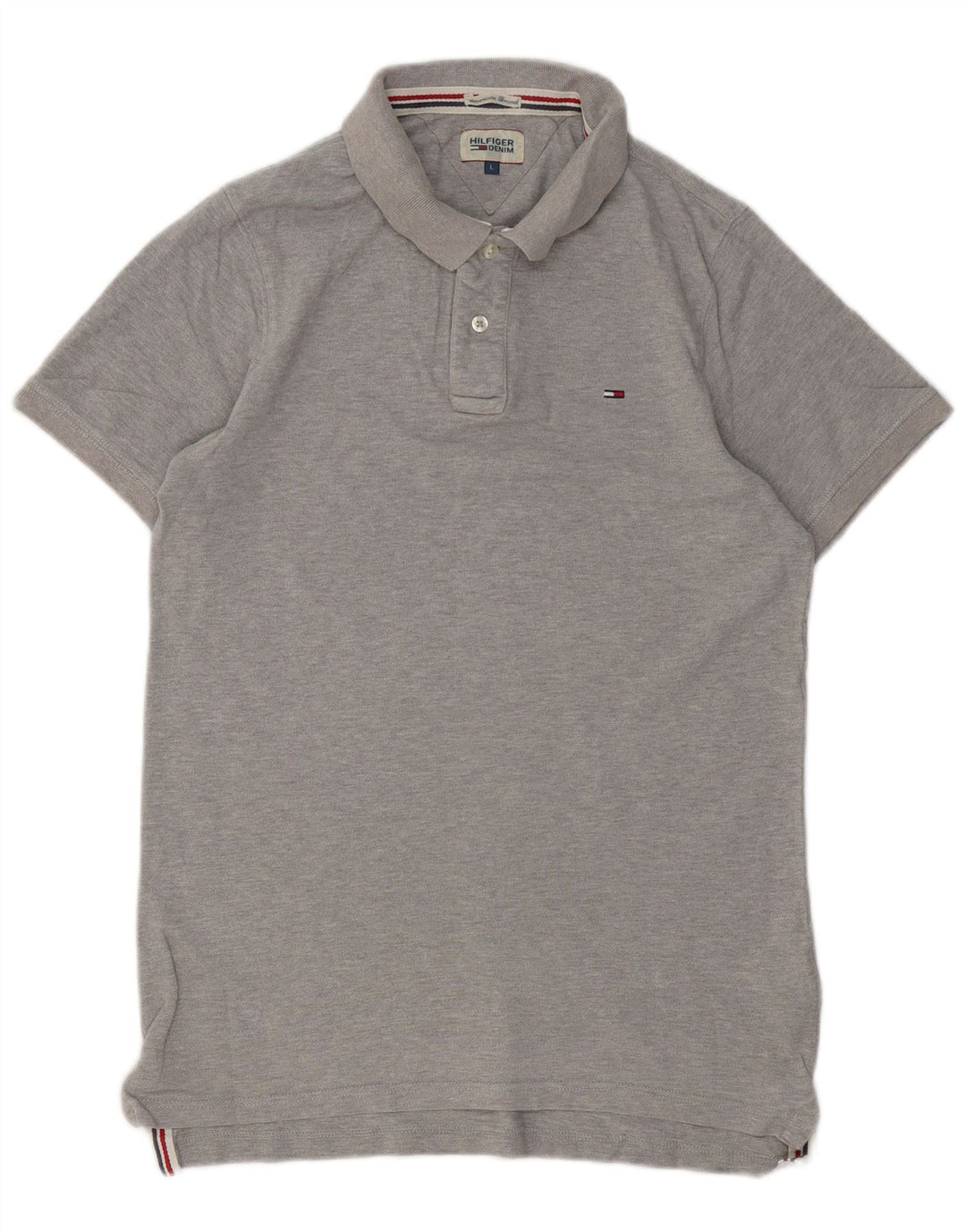 TOMMY HILFIGER Polo Homme Large Gris Coton