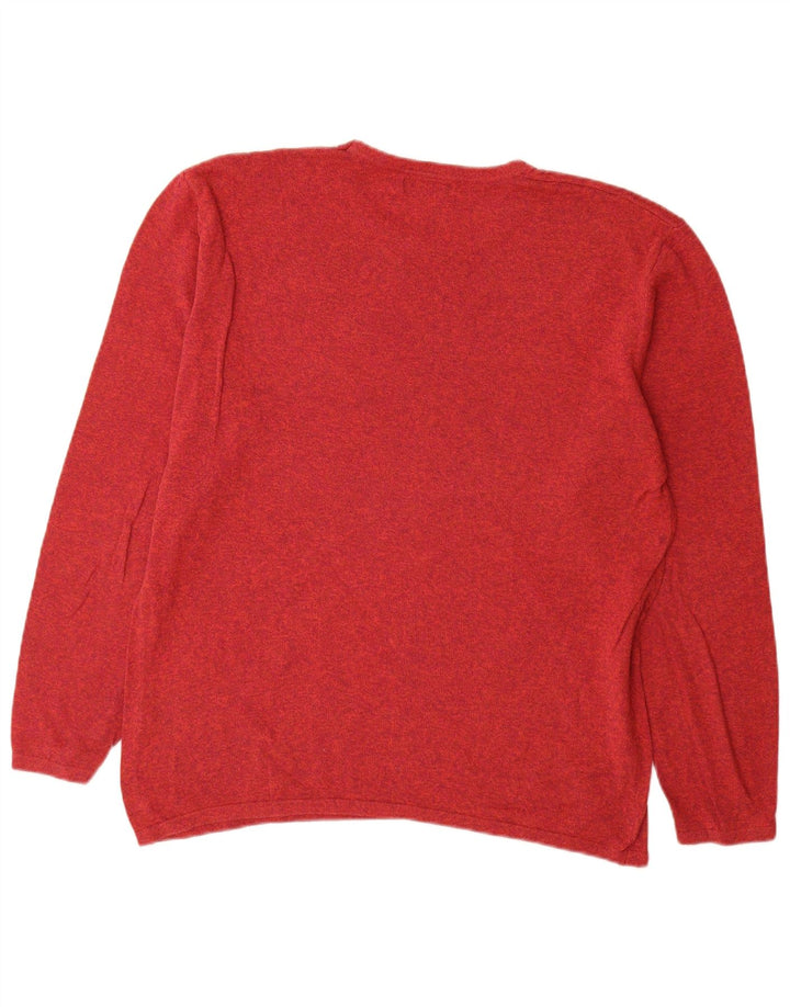 Zara Pull à col rond pour homme XL Rouge Coton