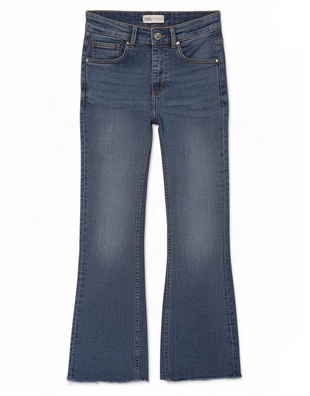 Zara Femme Jean évasé EU 36 XS W26 L25 Bleu