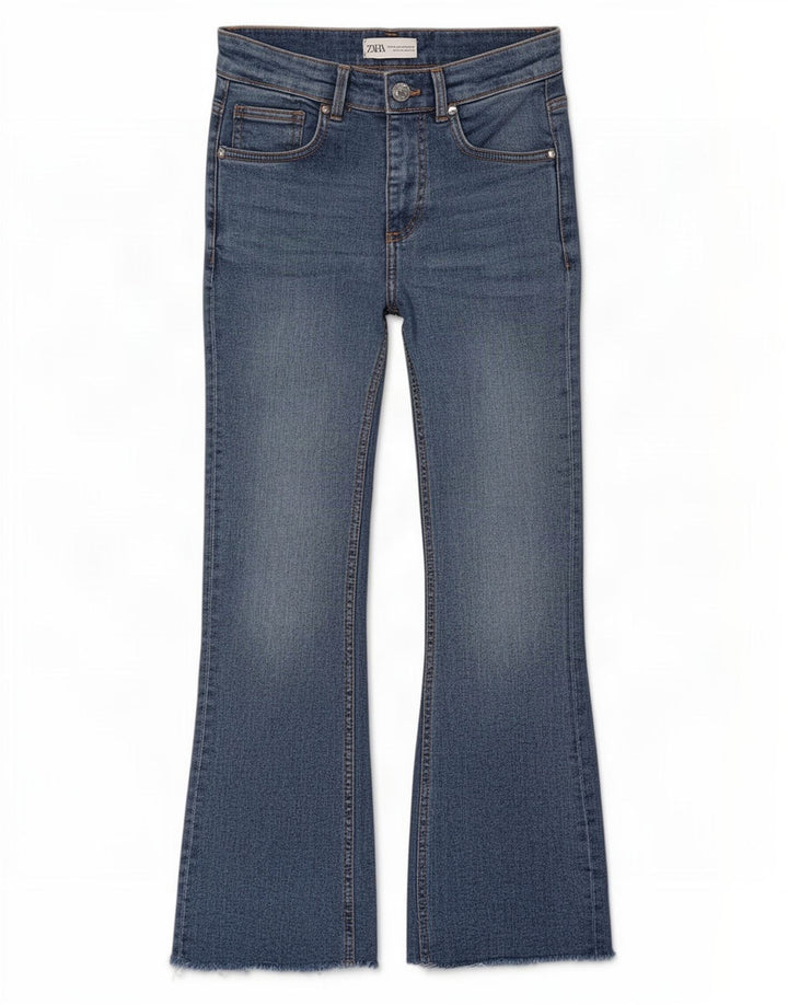 Zara Femme Jean évasé EU 36 XS W26 L25 Bleu