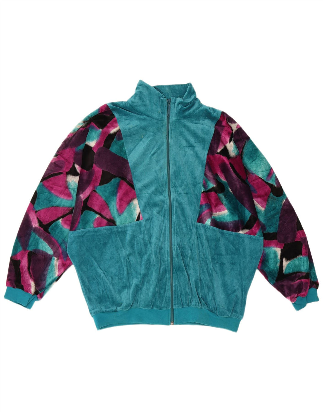Schneider Veste de survêtement en velours pour femme IT 44 Bleu moyen géométrique