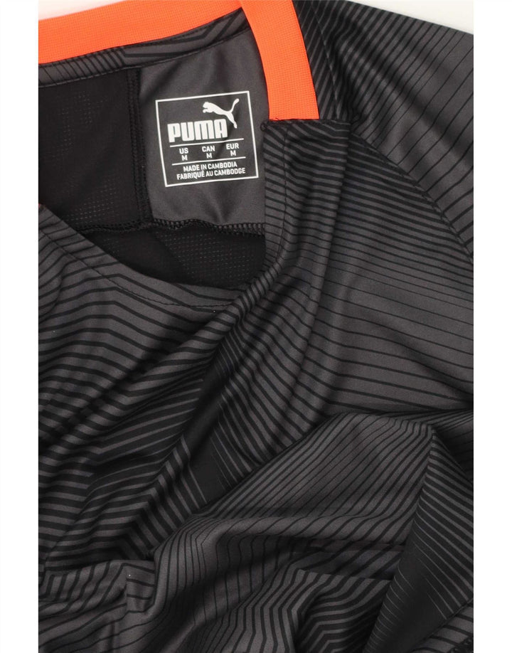 Puma T-Shirt Top Homme Gris Moyen Géométrique