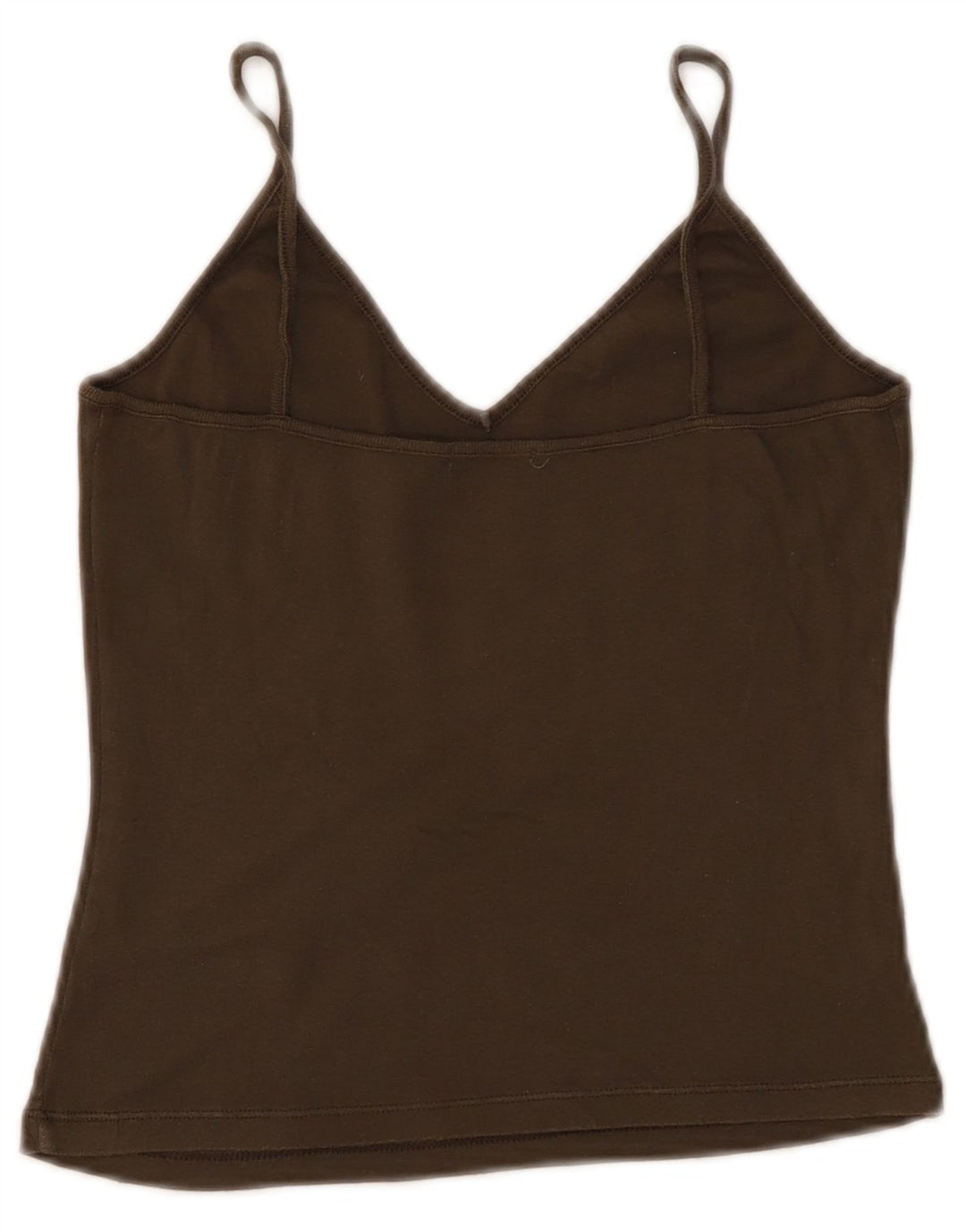 BENETTON Femmes Crop Cami Top UK 4 XS Kaki