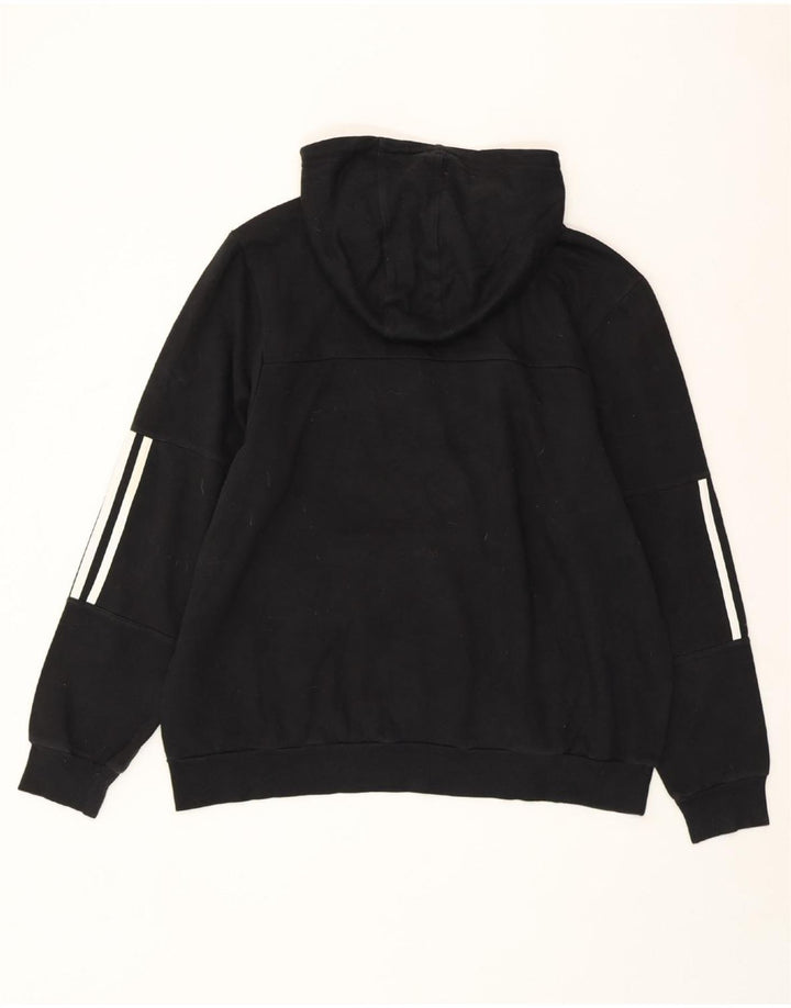 ADIDAS Pull à capuche surdimensionné pour femme UK 16/18 Grand coton noir