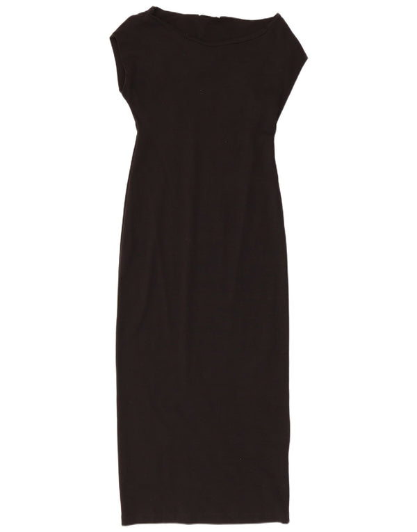Zara Robe Maxi Femme UK 14 Grand Coton Noir