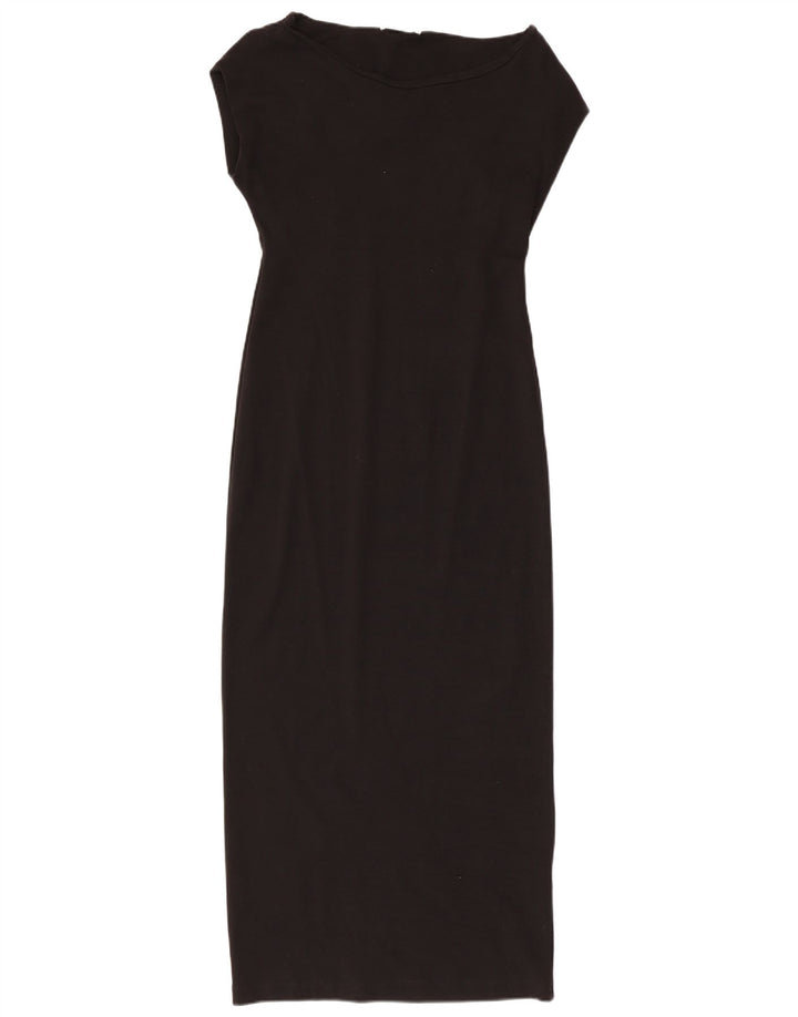 Zara Robe Maxi Femme UK 14 Grand Coton Noir