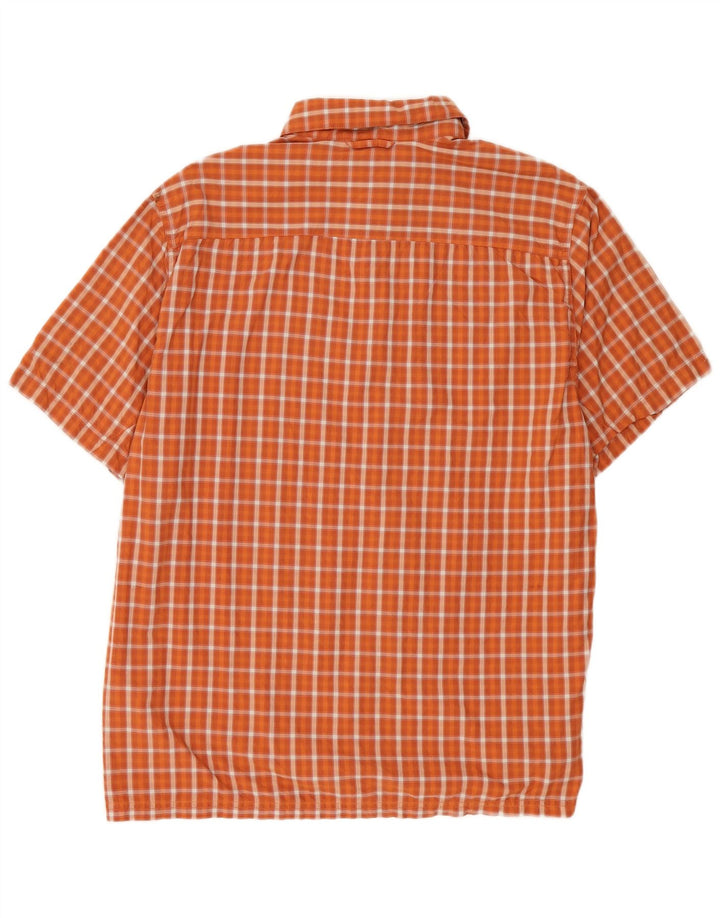 Columbia Chemise à Manches Courtes Homme Large Orange Check Nylon