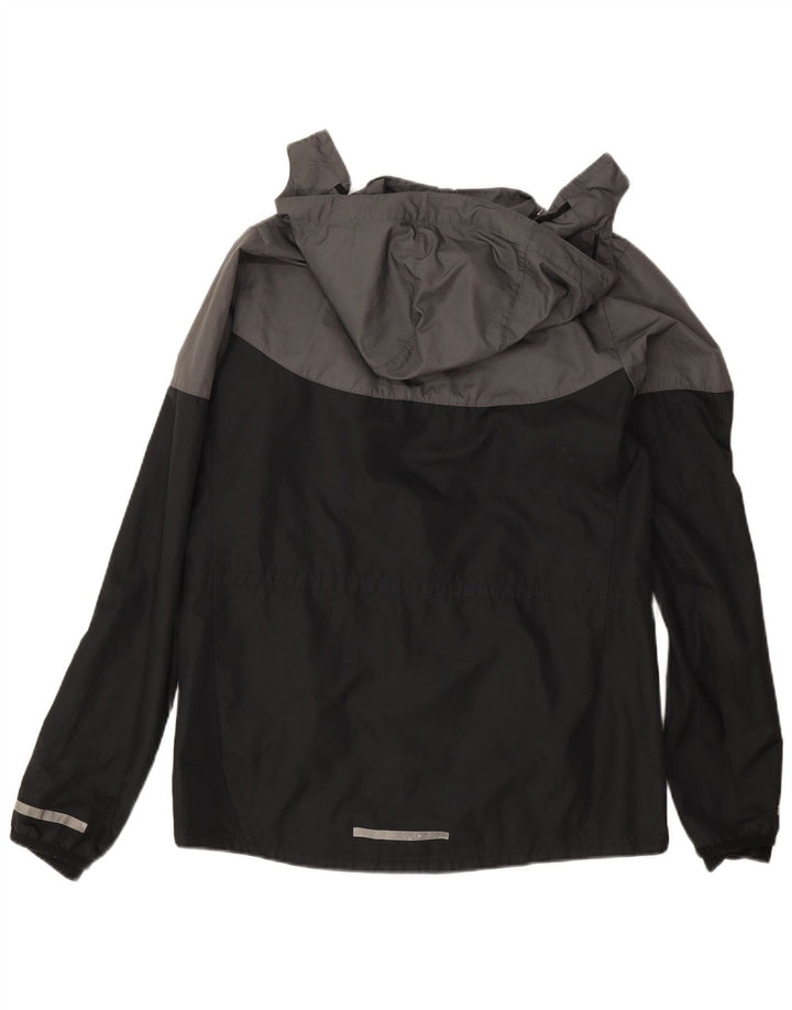 Nike Veste de pluie à capuche pour femme UK 16 Large Gris Colorblock Polyester