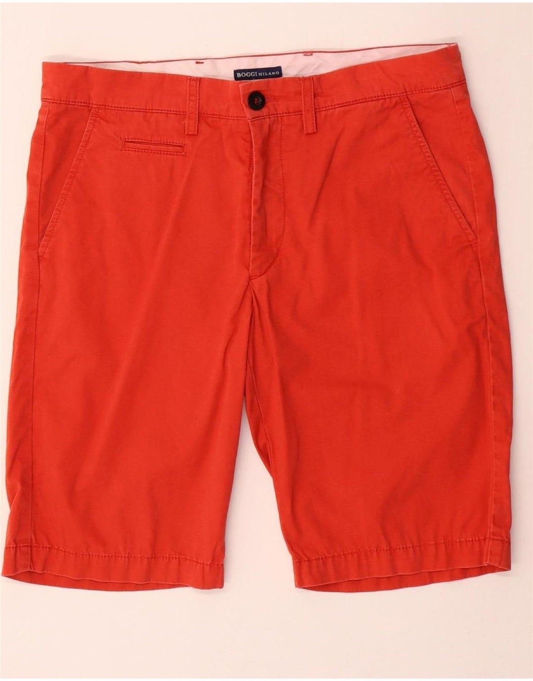 BOGGI Short Chino Milano Homme IT 46 Small W34 Rouge Coton